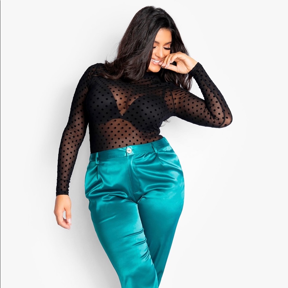 Fly High" Turtleneck Bodysuit- Black 3X